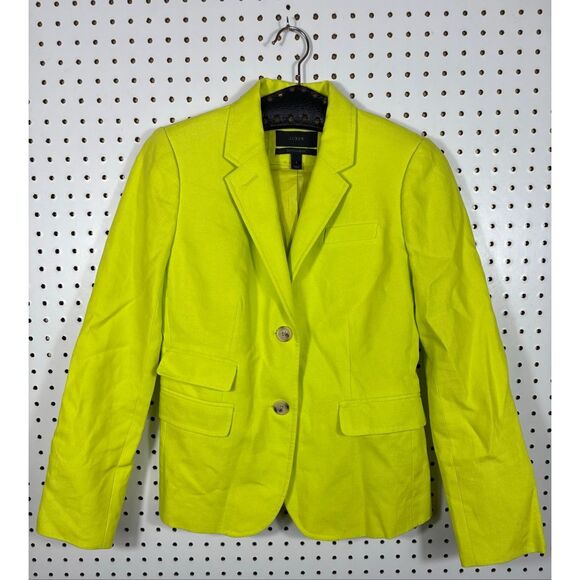 J.Crew Schoolboy florescent 100% Linen blazer jacket size 2 - Picture 1 of 8